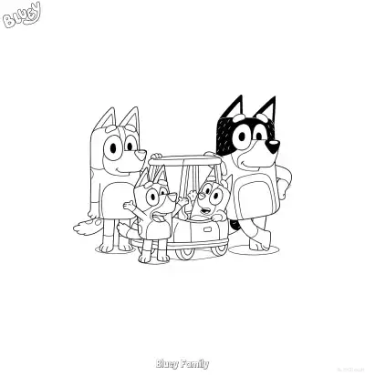 Free printable Bluey Family 3 Coloring Page - Free Printable Bluey PDF Coloring Sheets coloring page