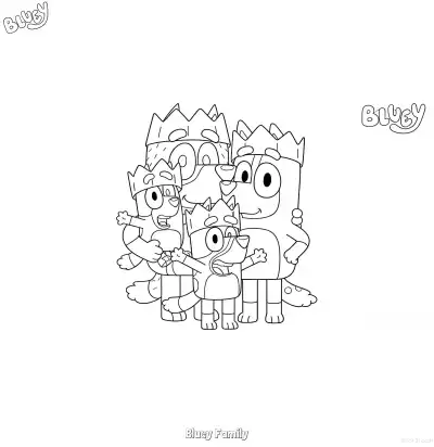 Free printable Bluey Family 4 Coloring Page - Free Printable Bluey PDF Coloring Sheets coloring page