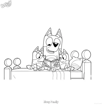 Free printable Bluey Family 5 Coloring Page - Free Printable Bluey PDF Coloring Sheets coloring page