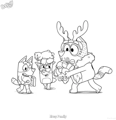 Free printable Bluey Family 7 Coloring Page - Free Printable Bluey PDF Coloring Sheets coloring page