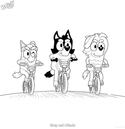 Free printable Bluey and Friends  Coloring Page - Free Printable Bluey PDF Coloring Sheets coloring page