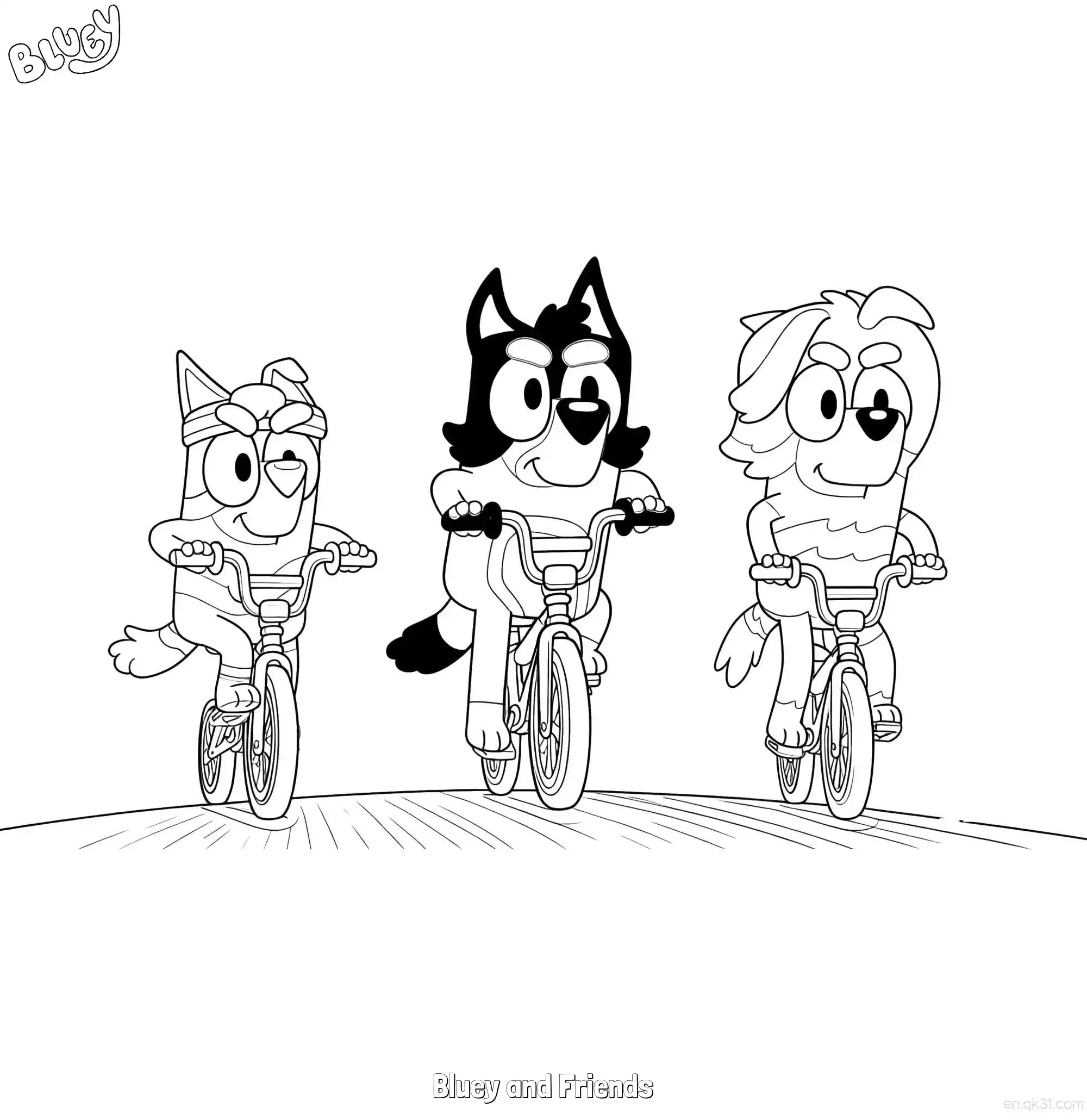 Bluey and Friends  Coloring Page - Free Printable Bluey PDF Coloring Sheets – Free Printable Coloring Page for Kids and Adults