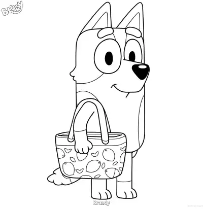 Free printable Brandy  Coloring Page - Free Printable Bluey PDF Coloring Sheets coloring page