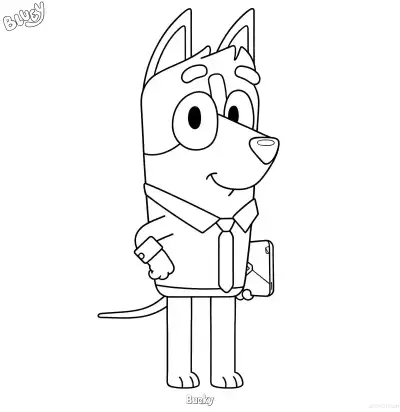 Free printable Bucky  Coloring Page - Free Printable Bluey PDF Coloring Sheets coloring page