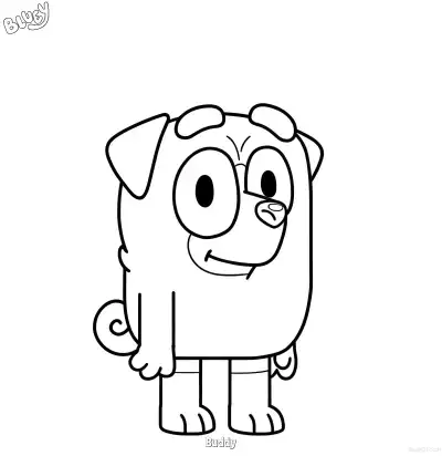Free printable Buddy  Coloring Page - Free Printable Bluey PDF Coloring Sheets coloring page