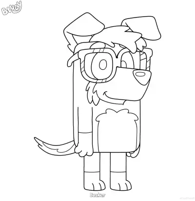 Free printable Busker  Coloring Page - Free Printable Bluey PDF Coloring Sheets coloring page