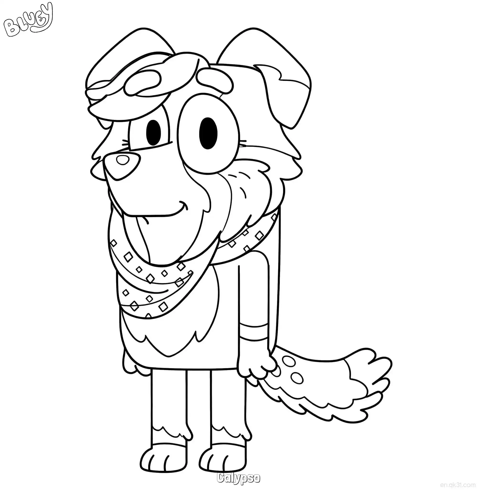Calypso  Coloring Page - Free Printable Bluey PDF Coloring Sheets – Free Printable Coloring Page for Kids and Adults