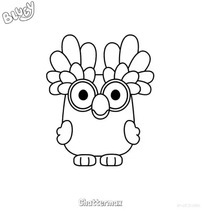 Free printable Chattermax  Coloring Page - Free Printable Bluey PDF Coloring Sheets coloring page