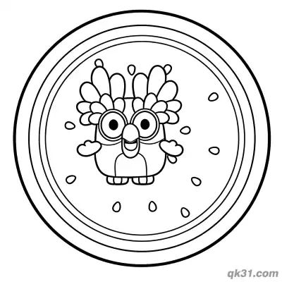 Free printable Chattermax Coloring Page with Example Toys and Background | Printable coloring page