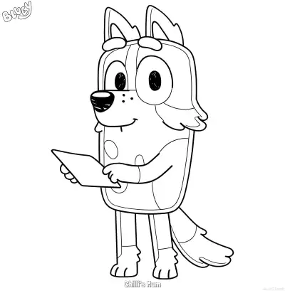 Free printable Chilli's Mum  Coloring Page - Free Printable Bluey PDF Coloring Sheets coloring page