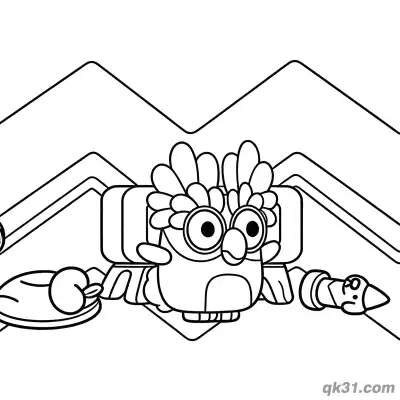 Free printable Classic Bluey and Chattermax Coloring Page | Free Printable PDF coloring page