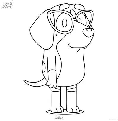 Free printable Daisy  Coloring Page - Free Printable Bluey PDF Coloring Sheets coloring page