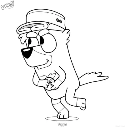 Free printable Digger  Coloring Page - Free Printable Bluey PDF Coloring Sheets coloring page