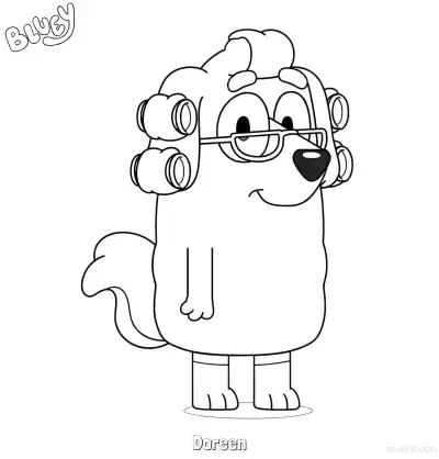 Free printable Doreen  Coloring Page - Free Printable Bluey PDF Coloring Sheets coloring page