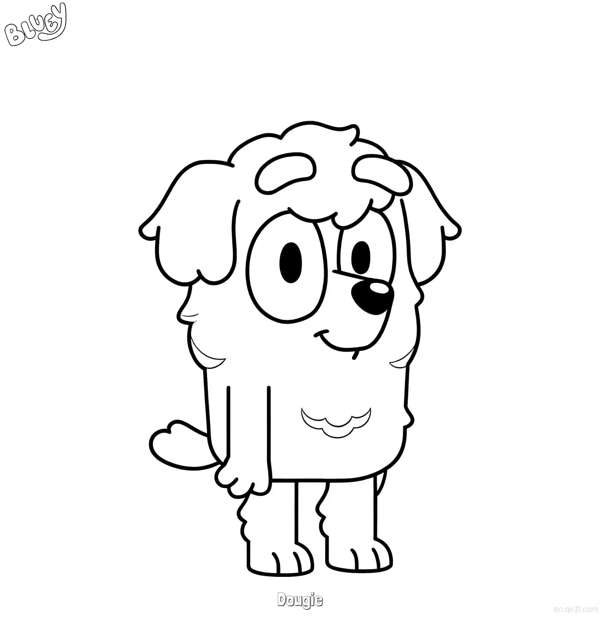 Dougie  Coloring Page - Free Printable Bluey PDF Coloring Sheets – Free Printable Coloring Page for Kids and Adults