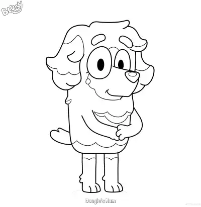 Free printable Dougie's Mum  Coloring Page - Free Printable Bluey PDF Coloring Sheets coloring page