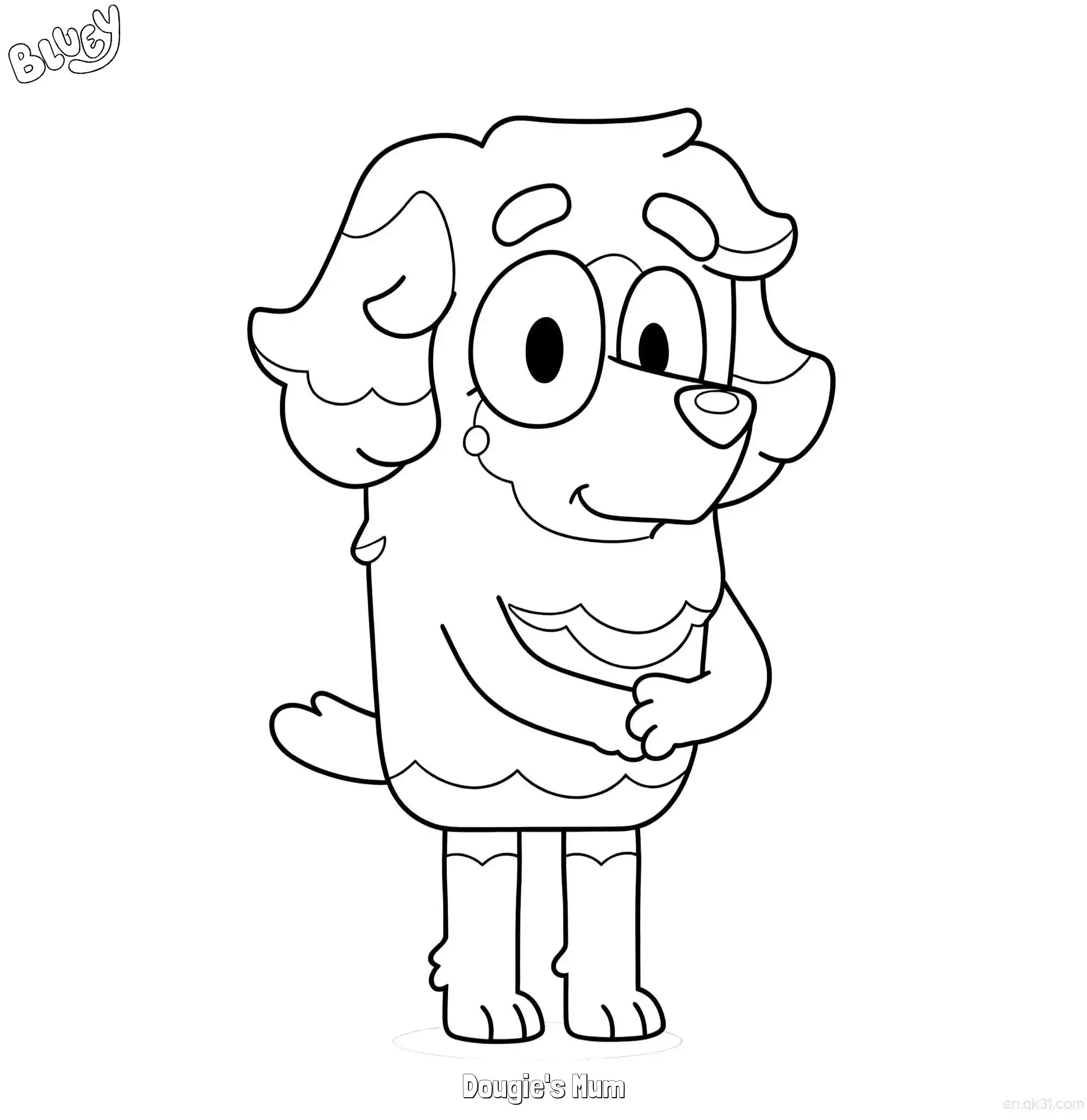 Dougie's Mum  Coloring Page - Free Printable Bluey PDF Coloring Sheets – Free Printable Coloring Page for Kids and Adults