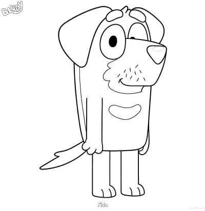 Free printable Fido  Coloring Page - Free Printable Bluey PDF Coloring Sheets coloring page