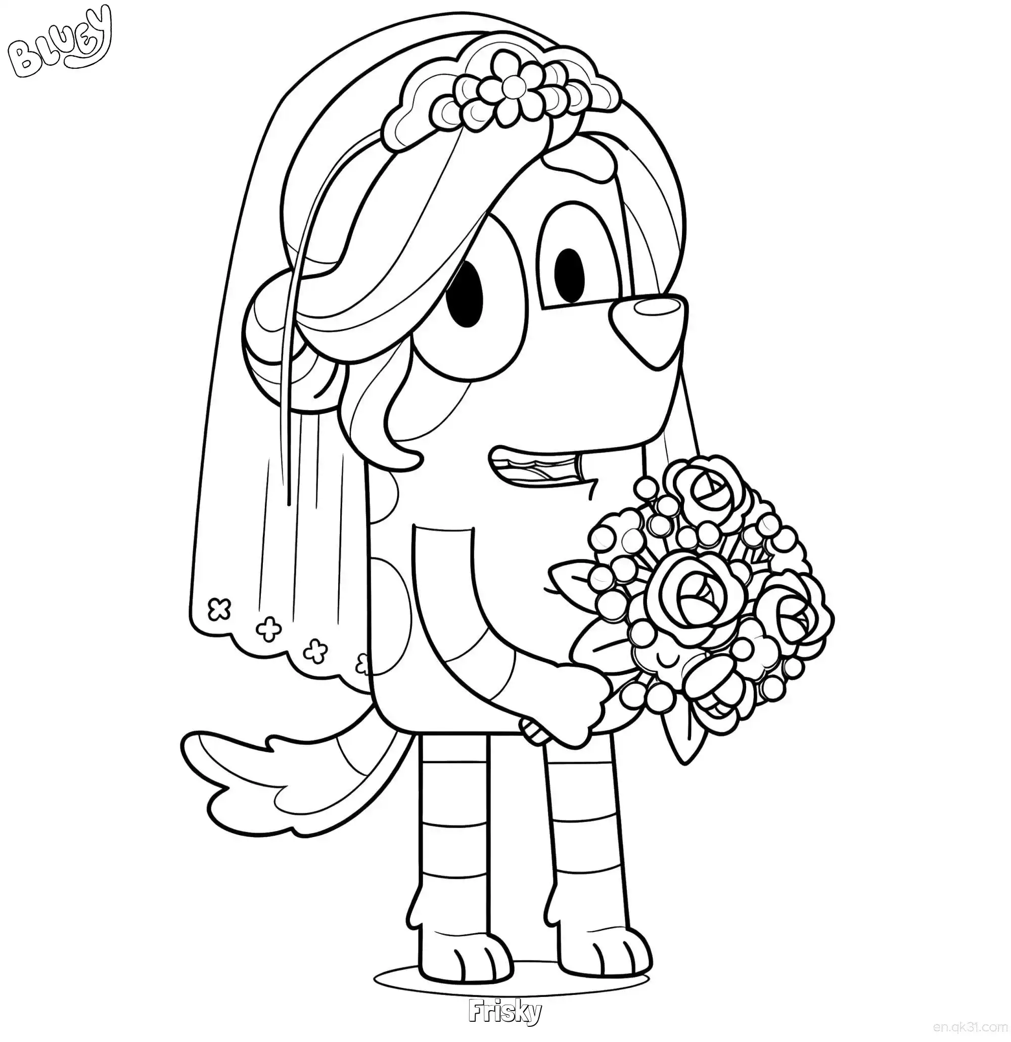 Frisky  Coloring Page - Free Printable Bluey PDF Coloring Sheets – Free Printable Coloring Page for Kids and Adults