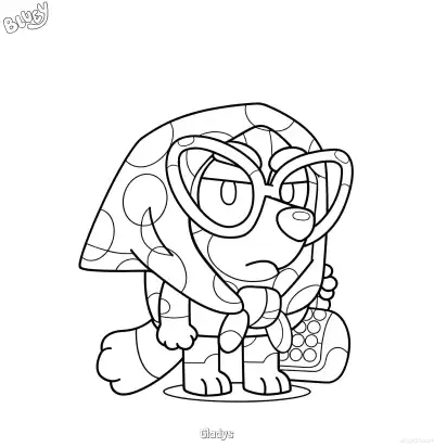 Free printable Gladys  Coloring Page - Free Printable Bluey PDF Coloring Sheets coloring page