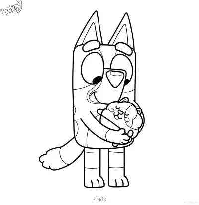 Free printable Gloria  Coloring Page - Free Printable Bluey PDF Coloring Sheets coloring page