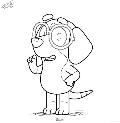 Free printable Honey  Coloring Page - Free Printable Bluey PDF Coloring Sheets coloring page