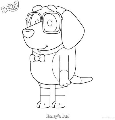Free printable Honey's Dad  Coloring Page - Free Printable Bluey PDF Coloring Sheets coloring page