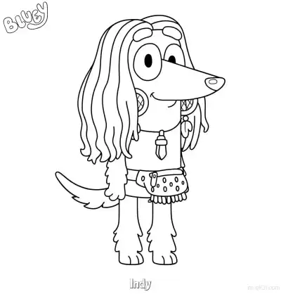 Free printable Indy  Coloring Page - Free Printable Bluey PDF Coloring Sheets coloring page