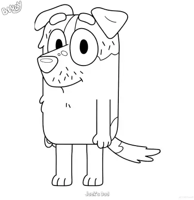 Free printable Jack's Dad  Coloring Page - Free Printable Bluey PDF Coloring Sheets coloring page