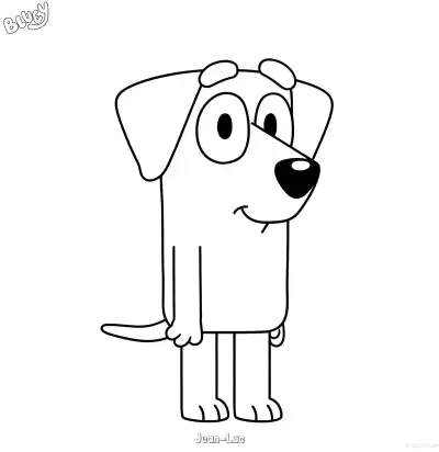 Free printable Jean-Luc 1 Coloring Page - Free Printable Bluey PDF Coloring Sheets coloring page