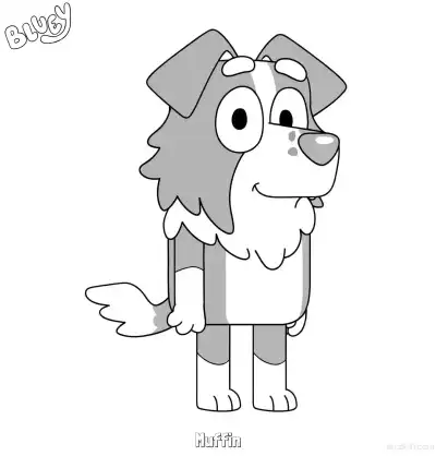 Free printable Muffin  Coloring Page - Free Printable Bluey PDF Coloring Sheets coloring page