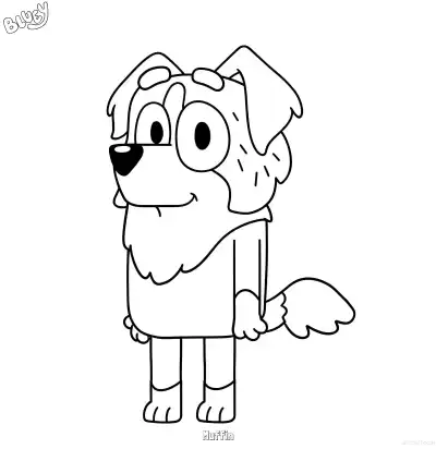 Free printable Muffin  Coloring Page - Free Printable Bluey PDF Coloring Sheets coloring page