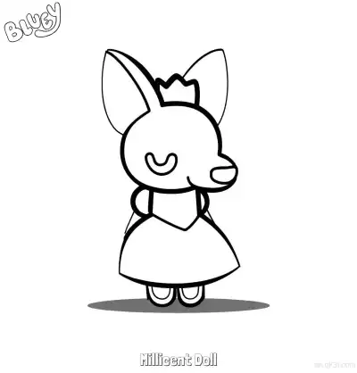 Free printable Millicent Doll  Coloring Page - Free Printable Bluey PDF Coloring Sheets coloring page