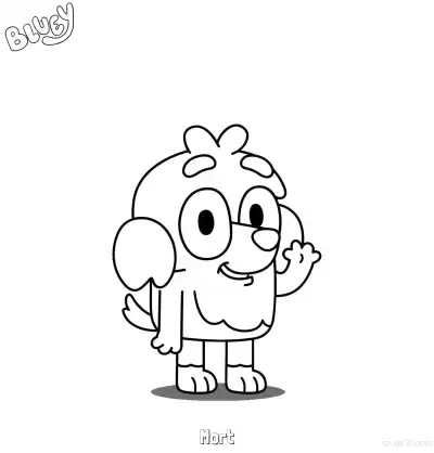 Free printable Mort  Coloring Page - Free Printable Bluey PDF Coloring Sheets coloring page