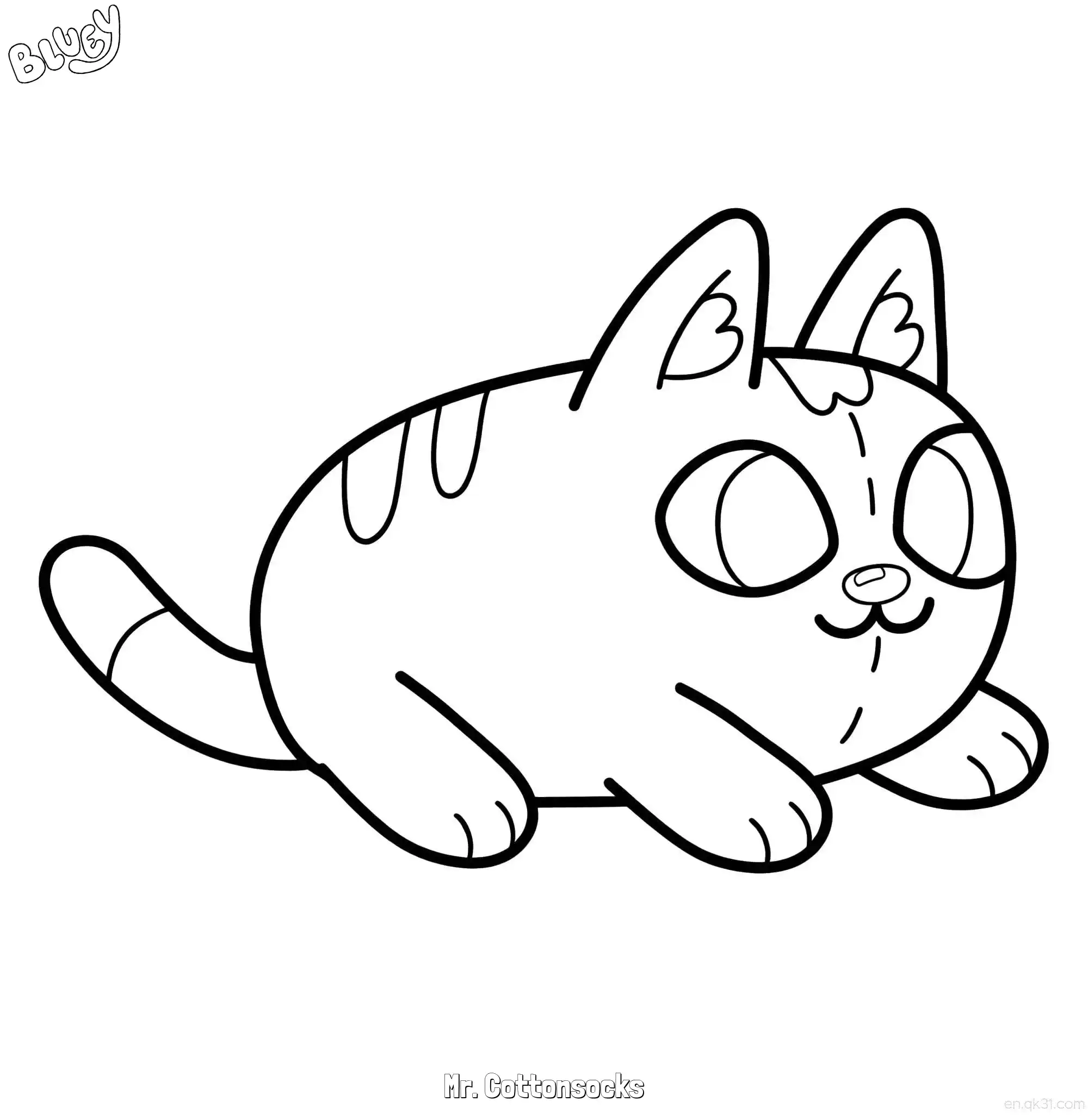 Mr. Cottonsocks  Coloring Page - Free Printable Bluey PDF Coloring Sheets – Free Printable Coloring Page for Kids and Adults