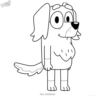 Free printable Mrs. Retriever  Coloring Page - Free Printable Bluey PDF Coloring Sheets coloring page