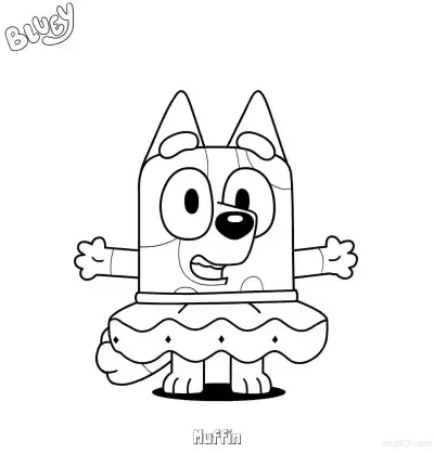 Free printable Muffin 1 Coloring Page - Free Printable Bluey PDF Coloring Sheets coloring page