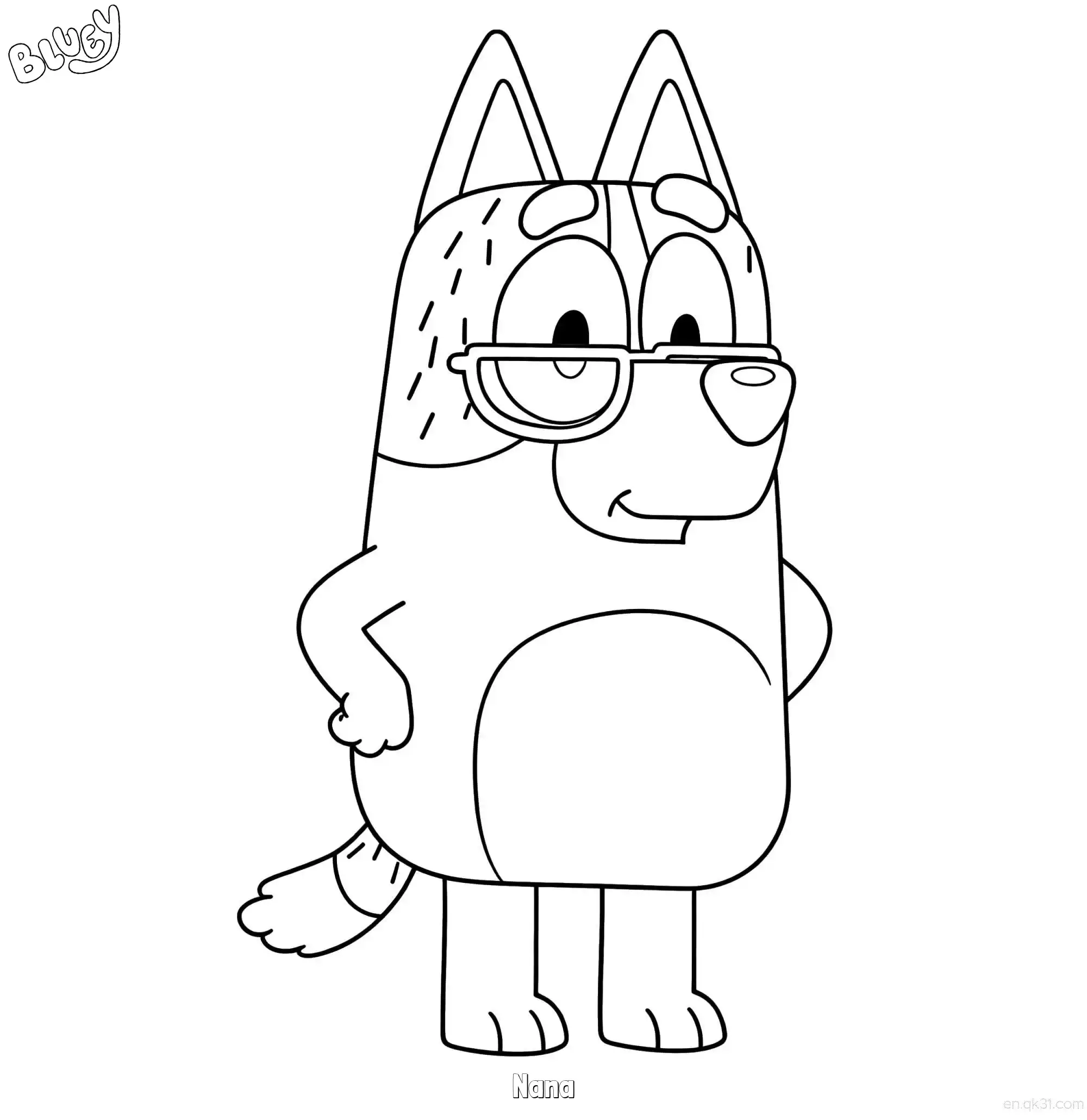 Nana  Coloring Page - Free Printable Bluey PDF Coloring Sheets – Free Printable Coloring Page for Kids and Adults