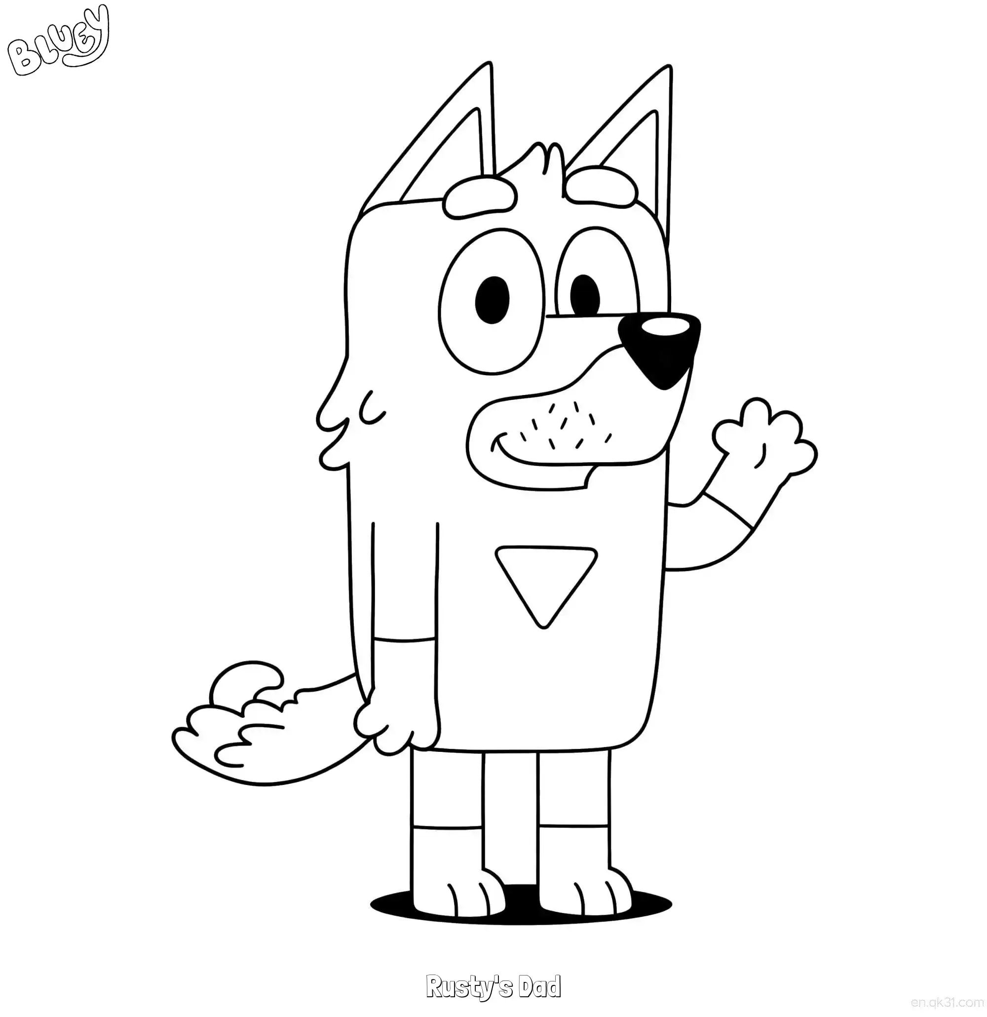 Rusty's Dad 2 Coloring Page - Free Printable Bluey PDF Coloring Sheets – Free Printable Coloring Page for Kids and Adults