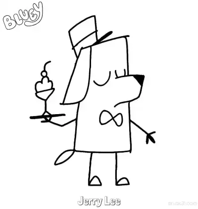 Free printable Jerry Lee  Coloring Page - Free Printable Bluey PDF Coloring Sheets coloring page