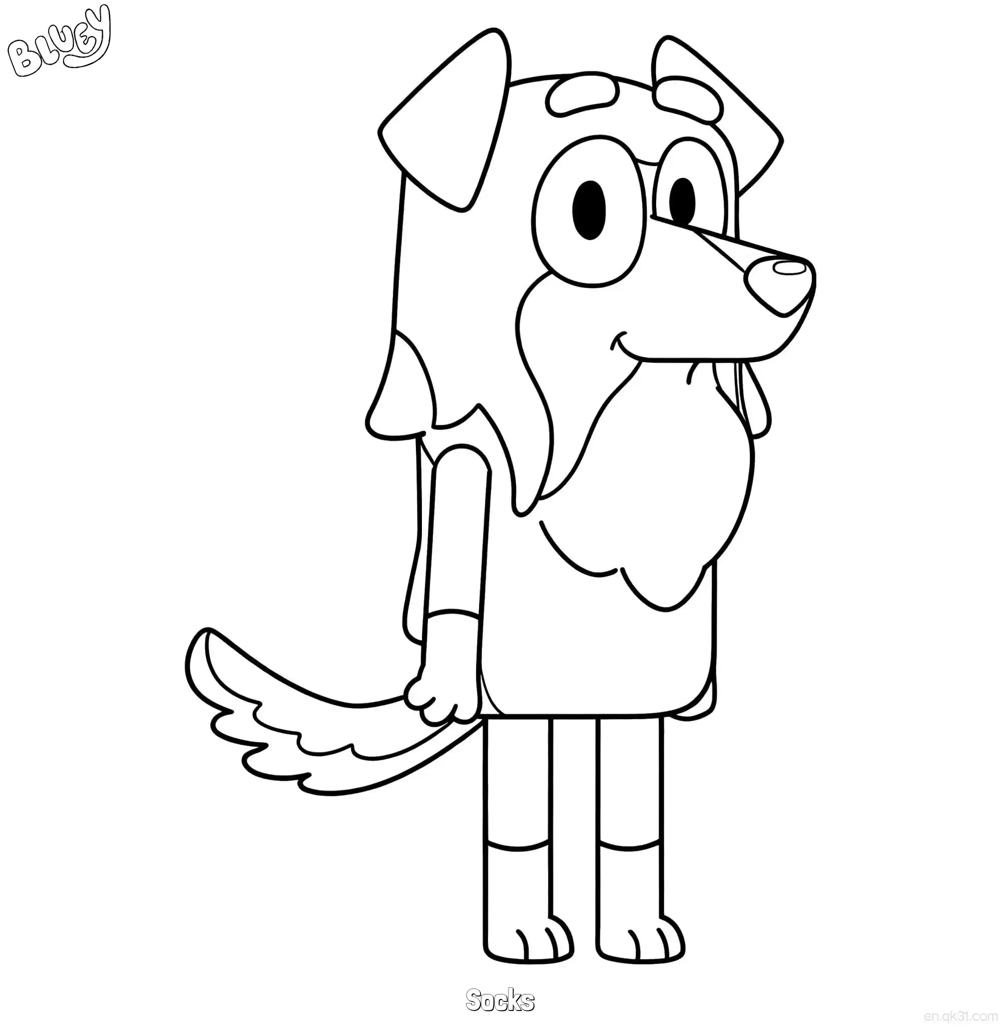 Socks  Coloring Page - Free Printable Bluey PDF Coloring Sheets – Free Printable Coloring Page for Kids and Adults