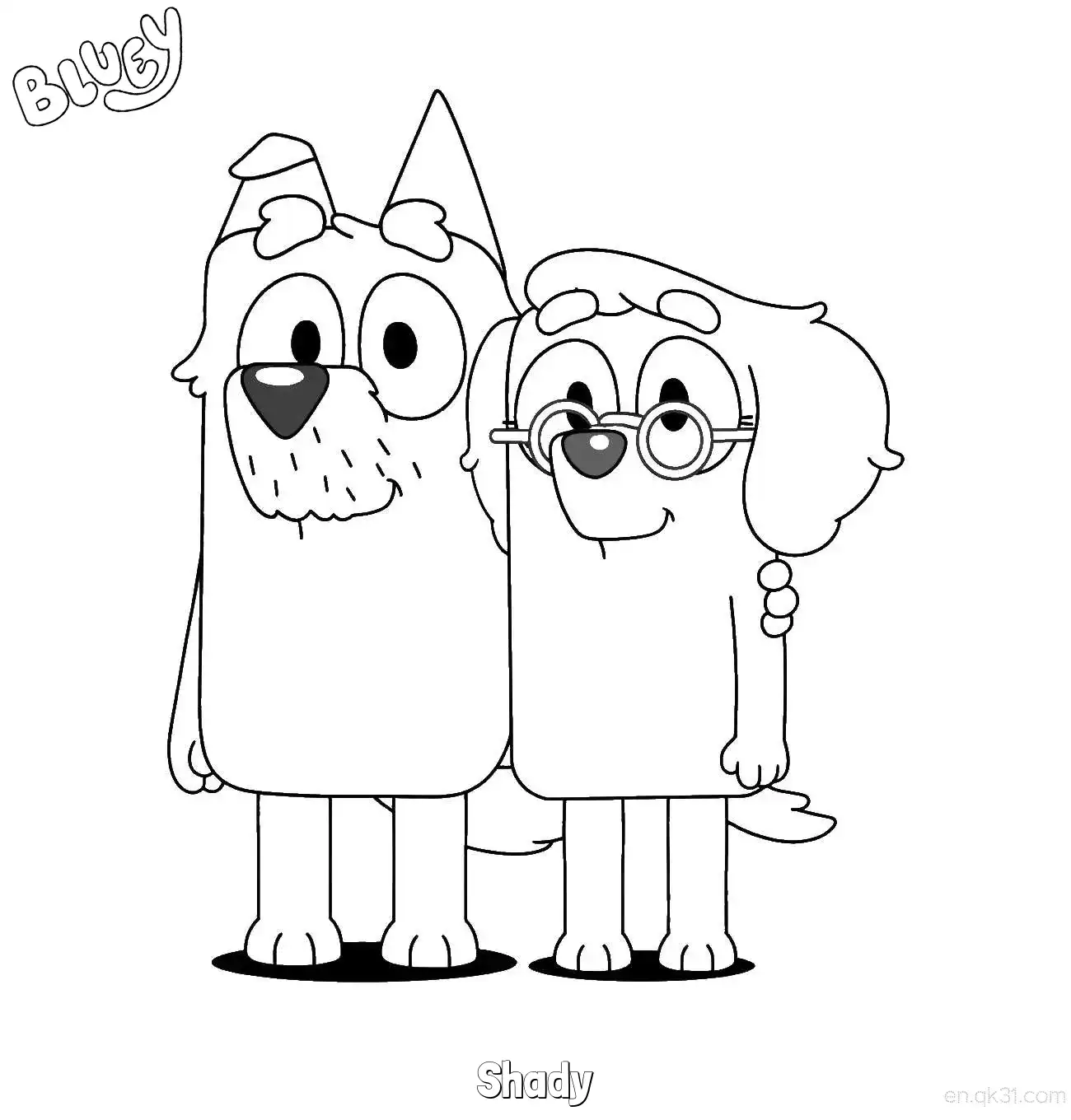 Shady  Coloring Page - Free Printable Bluey PDF Coloring Sheets – Free Printable Coloring Page for Kids and Adults