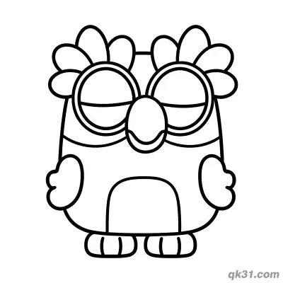 Free printable Simple Chattermax Eyes Closed Coloring Page | Easy PDF for Toddlers coloring page