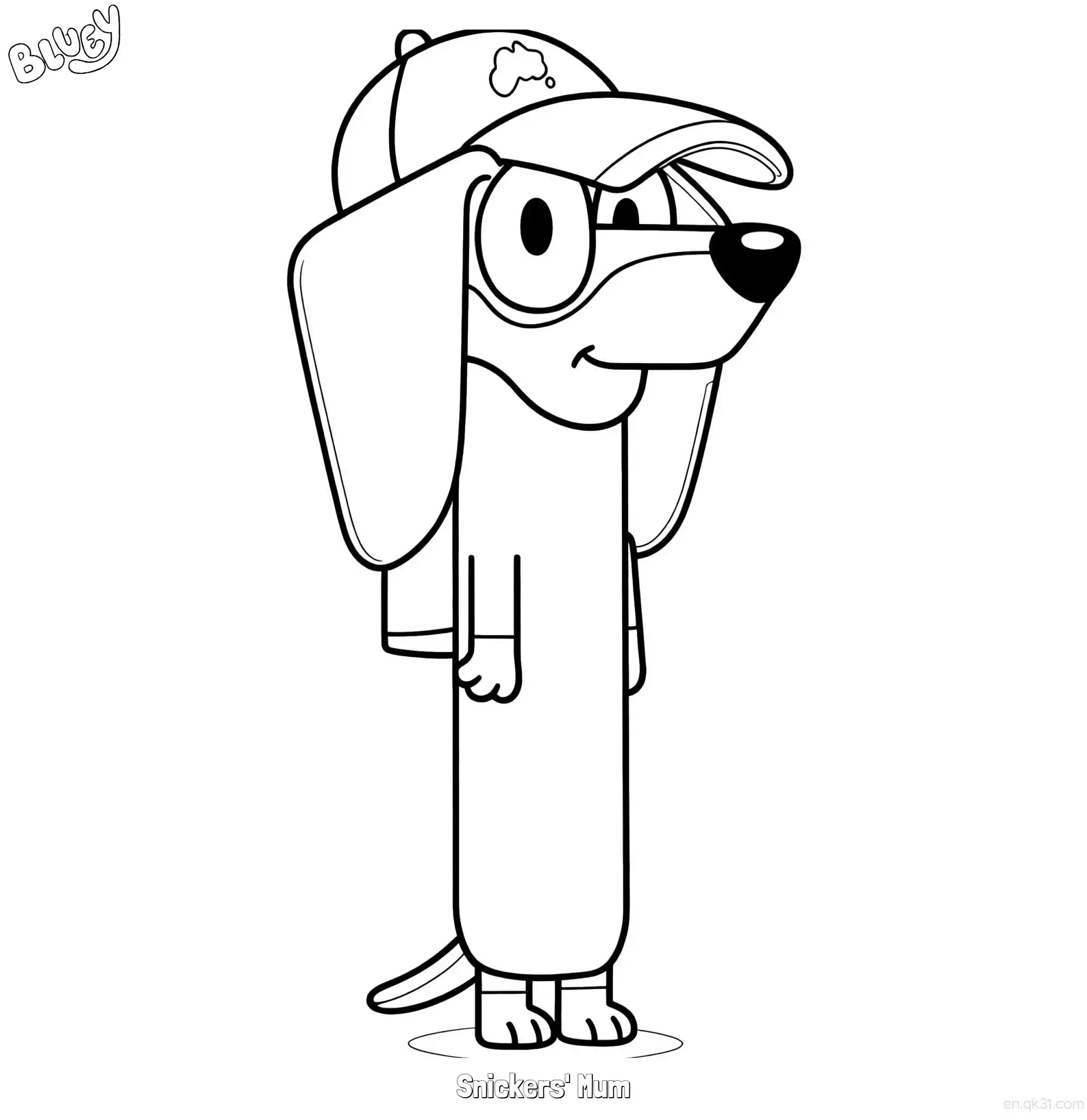 Snickers' Mum  Coloring Page - Free Printable Bluey PDF Coloring Sheets – Free Printable Coloring Page for Kids and Adults