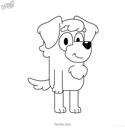 Free printable Terrier Mum  Coloring Page - Free Printable Bluey PDF Coloring Sheets coloring page