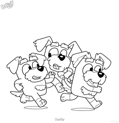 Free printable Terrier  Coloring Page - Free Printable Bluey PDF Coloring Sheets coloring page