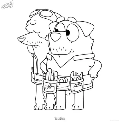 Free printable Tradies 2 Coloring Page - Free Printable Bluey PDF Coloring Sheets coloring page