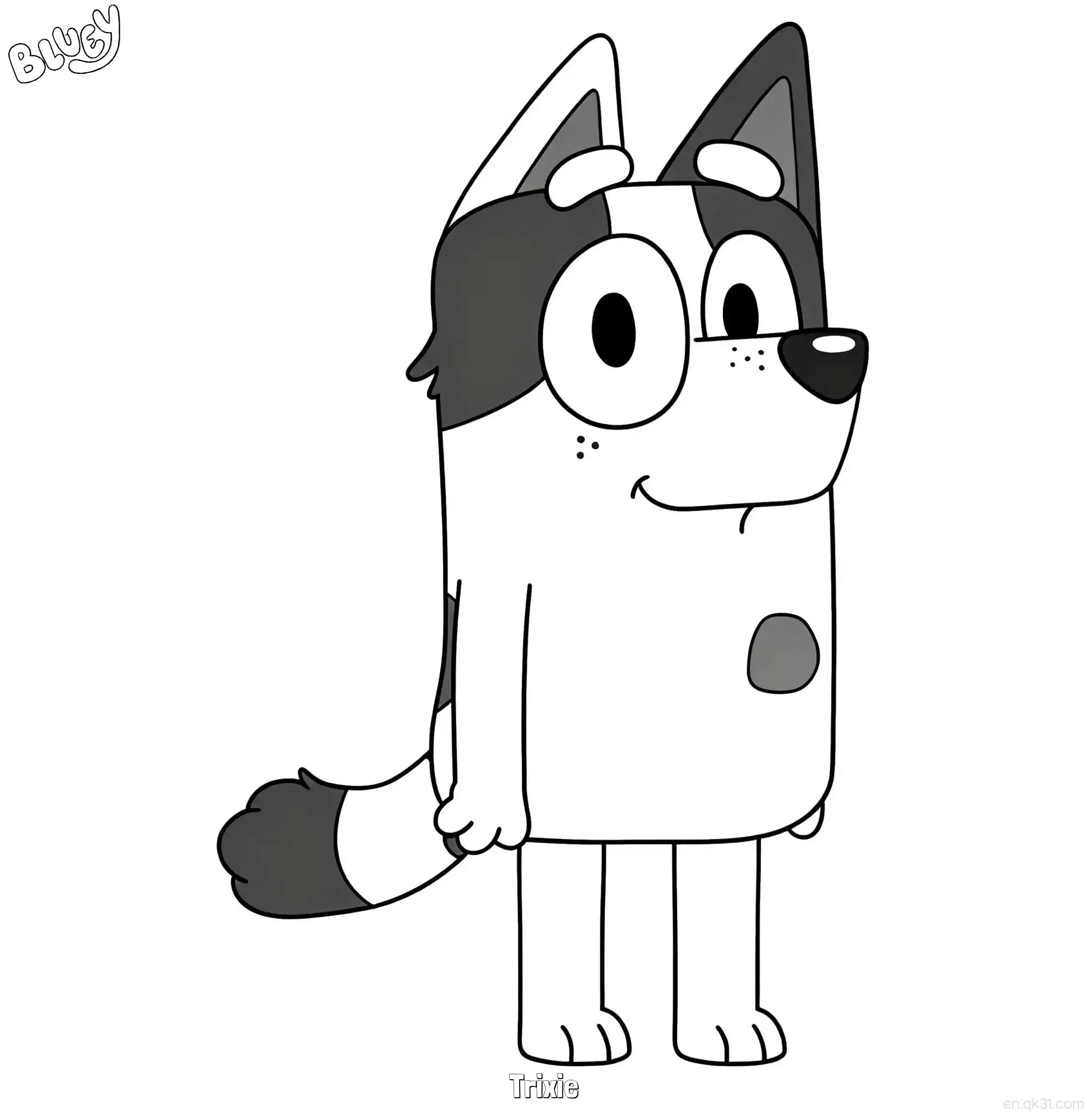Trixie  Coloring Page - Free Printable Bluey PDF Coloring Sheets – Free Printable Coloring Page for Kids and Adults