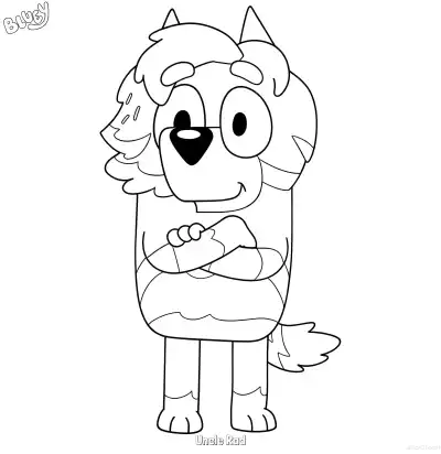 Free printable Uncle Rad  Coloring Page - Free Printable Bluey PDF Coloring Sheets coloring page