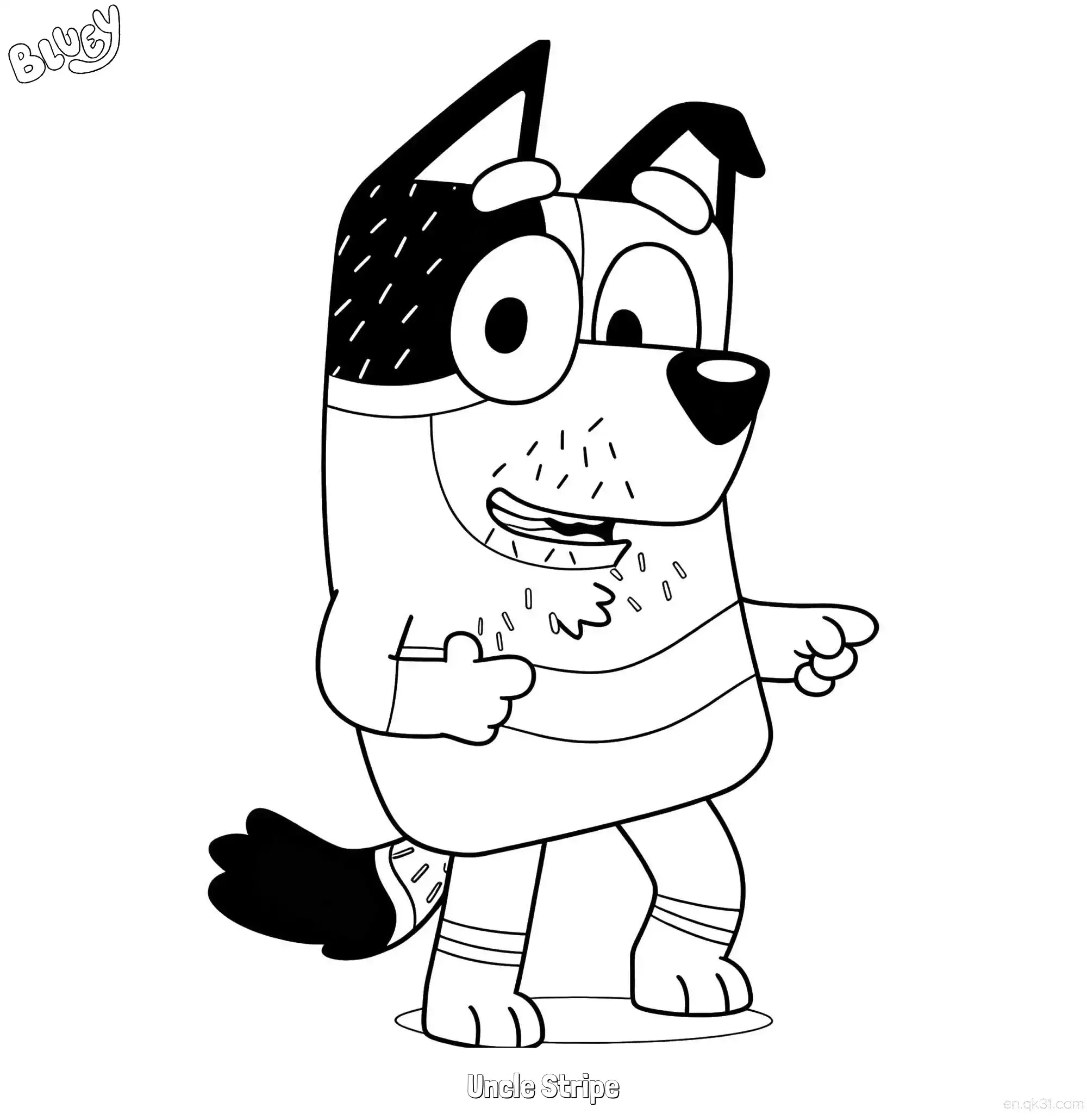 Uncle Stripe  Coloring Page - Free Printable Bluey PDF Coloring Sheets – Free Printable Coloring Page for Kids and Adults